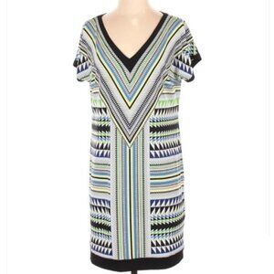 Maggy London V Neck Multi-Color Dress